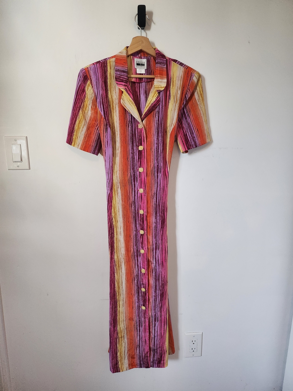 Vintage Leslie Fay Striped 50's Style House dress